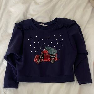 Truly Me Sara Sara Navy Blue Holiday Sweatshirt